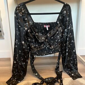 Urban Outfitters Silk Tie Back shirt